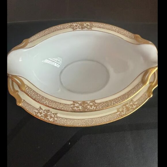 Rare Vintage NORITAKE JAPAN GRAVY BOAT W/ATTECHED UNDERPLATE - Picture 4 of 6